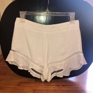 Fringe White Shorts